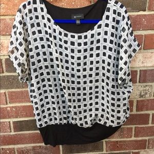 AB studio black & white top